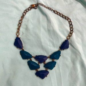 Blue clunky necklace